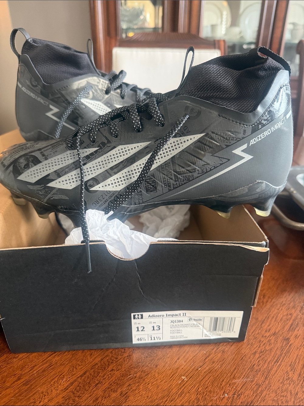 adidas Adizero Impact II Men's Cleats - Black/Gray